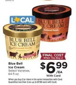 Kroger Blue Bell Ice Cream offer