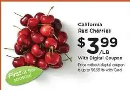 Kroger California Red Cherries offer