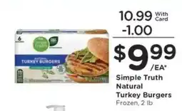 Kroger Simple Truth Natural Turkey Burgers offer