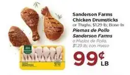 Food 4 Less Sanderson Farms Chicken Drumsticks or Thighs offer