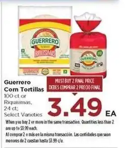 Food 4 Less Guerrero Corn Tortillas offer