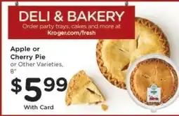 Kroger Apple or Cherry Pie offer