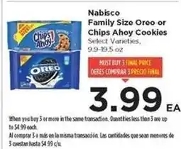 Food 4 Less Nabisco Family Size Oreo or Chips Ahoy! Cookies offer