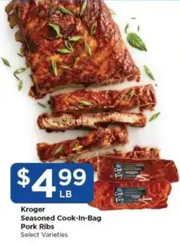 Food 4 Less Kroger Seasoned Cook-In-Bag Pork Ribs offer