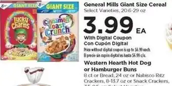 Food 4 Less General Mills Giant Size Cereal offer