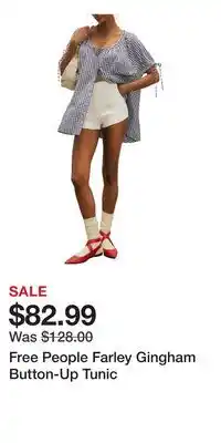 Nordstrom Free People Farley Gingham Button-Up Tunic offer