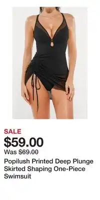Nordstrom Popilush Printed Deep Plunge Skirted Shaping One-Piece Swimsuit offer