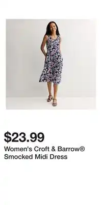 Kohl's Women's Croft & Barrow Smocked Midi Dress offer