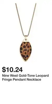 Kohl's Nine West Gold-Tone Leopard Fringe Pendant Necklace offer