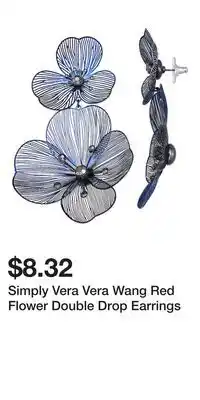 Kohl's Simply Vera Vera Wang Red Flower Double Drop Earrings offer