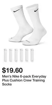 Kohl's Men's Nike 6-pack Everyday Plus Cushion Crew Training Socks offer