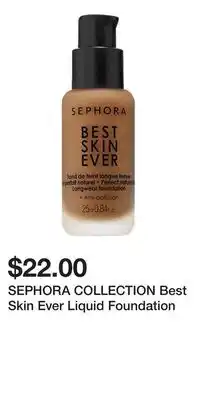 Kohl's SEPHORA COLLECTION Best Skin Ever Liquid Foundation offer