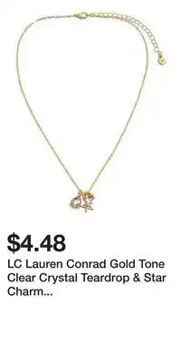Kohl's LC Lauren Conrad Gold Tone Clear Crystal Teardrop & Star Charm Pendant Necklace offer