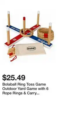 Kohl's Bolaball Ring Toss Game Outdoor Yard Game with 6 Rope Rings & Carry Bag for Family Fun offer