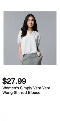 Kohl's Women's Simply Vera Vera Wang Shirred Blouse offer