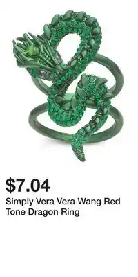 Kohl's Simply Vera Vera Wang Red Tone Dragon Ring offer