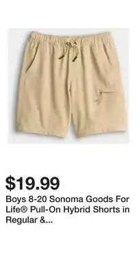Kohl's Boys 8-20 Sonoma Goods For Life Pull-On Hybrid Shorts in Regular & Husky offer
