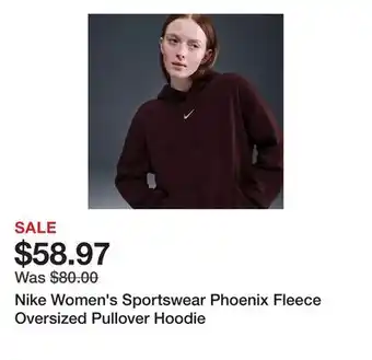 Dick's Sporting Goods Nike Women's Sportswear Phoenix Fleece Oversized Pullover Hoodie offer
