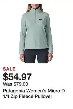 Dick's Sporting Goods Patagonia Women's Micro D 1/4 Zip Fleece Pullover offer