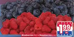Jewel-Osco Blueberries Pint, Raspberries 6 oz offer