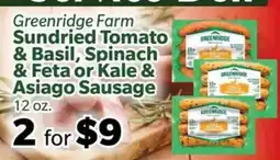 Living Fresh Market Greenridge Farm Sundried Tomato & Basil, Spinach & Feta or Kale & Asiago Sausage offer