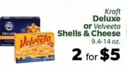 Living Fresh Market Kraft Deluxe or Velveeta Shells & Cheese offer