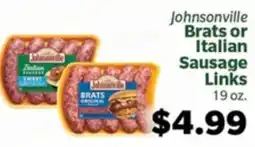 Living Fresh Market Johnsonville Brats or Italian Sausage Links offer