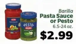 Living Fresh Market Barilla Pasta Sauce or Pesto offer