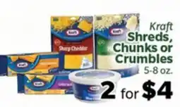 Living Fresh Market Kraft Shreds, Chunks or Crumbles offer