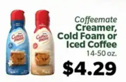 Living Fresh Market Coffeemate Creamer, Cold Foam or Iced Coffee offer