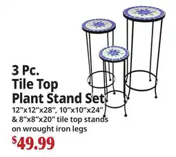 Ocean State Job Lot 3 Pc. Tile Top Plant Stand Set offer