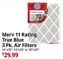 Ocean State Job Lot Merv 11 Rating True Blue 3 Pk. Air Filters offer
