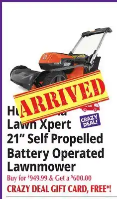 Ocean State Job Lot Lawn Xpert 21 Self Propelled Battery Operated Lawnmower offer