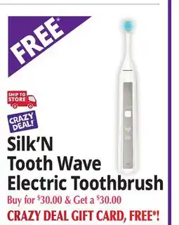Ocean State Job Lot Silk'N Tooth Wave Electric Toothbrush offer