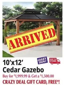 Ocean State Job Lot 10' x 12' Cedar Gazebo offer
