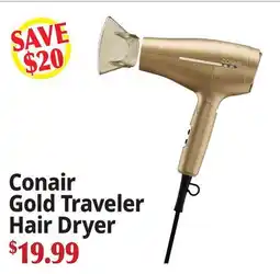 Ocean State Job Lot Conair Gold Traveler Hair Dryer offer