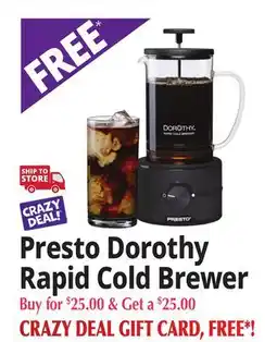 Ocean State Job Lot Presto Dorothy Rapid Cold Brewer offer