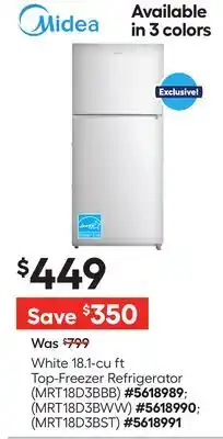 Lowe's White 18.1-cu ft Top-Freezer Refrigerator offer