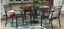 Lowe's Ashton 5-Piece Black Patio Dining Set Steel Square Table with 4 Stationary Chairs offer
