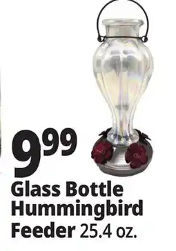 Ocean State Job Lot Glass Bottle Hummingbird Feeder offer