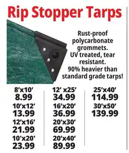 Ocean State Job Lot Rip Stopper Tarps offer