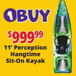 Ocean State Job Lot 11' Perception Hangtime Sit-On Kayak offer