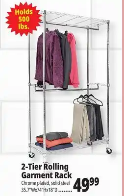 Ocean State Job Lot 2-Tier Rolling Garment Rack offer