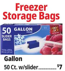 Ocean State Job Lot Gallon 50 Ct. w/slider Freezer Storage Bags offer