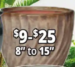 Ocean State Job Lot 8 to 15 Outdoor Glazed Ceramic Planters offer
