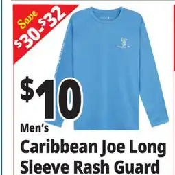 Ocean State Job Lot Men's Caribbean Joe Long Sleeve Rash Guard offer