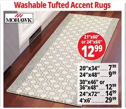 Ocean State Job Lot Washable Tufted Accent Rugs 21 x 60 or 24 x 60 offer