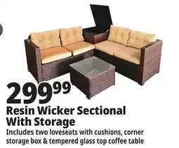 Ocean State Job Lot Resin Wicker Sectional with Storage Bin offer