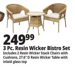 Ocean State Job Lot 3 Pc. Resin Wicker Bistro Set offer