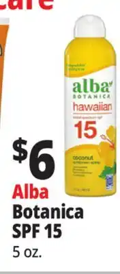 Ocean State Job Lot Alba Botanica SPF 15 offer